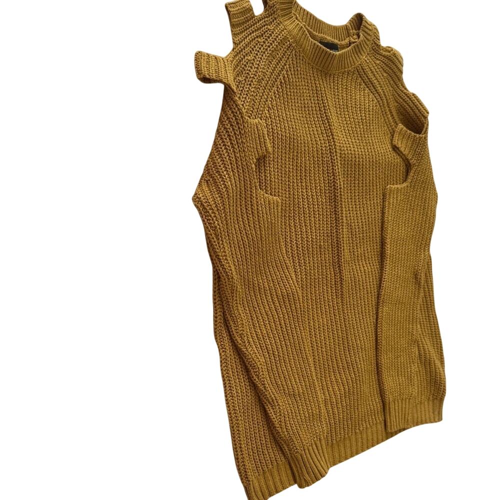 Mustard‎ Yellow Knit Sweater Crew Neck Long Sleeve Casual Womens Pullover Top